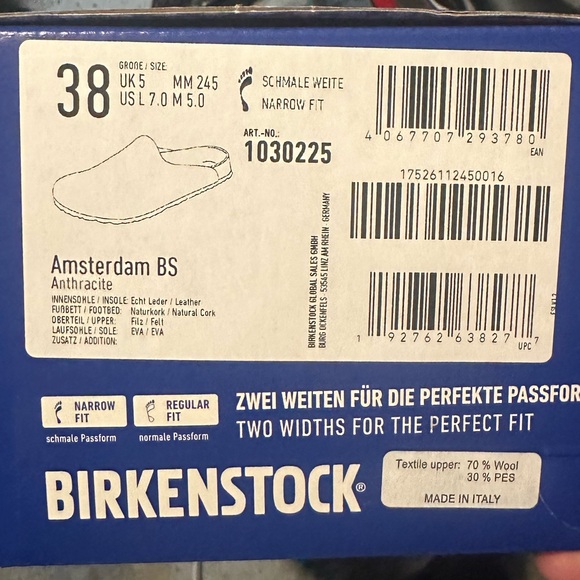 Birkenstock BS Anthracite Size 38 / 7 Womens - Picture 4 of 4